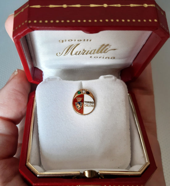 Distintivo Campioni d'Italia Torino Calcio diamante, smeraldo e rubino- Gioielleria Mariatti Torino
