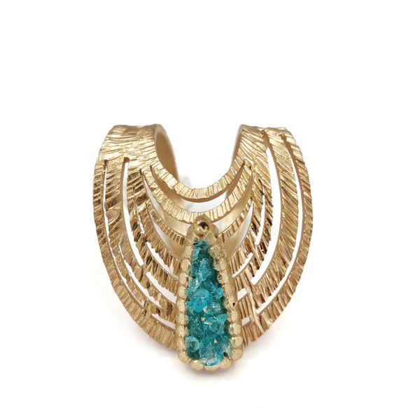 Tina Kotsoni - Anello design greco in ottone e cristalli - Gioielleria Mariatti Torino