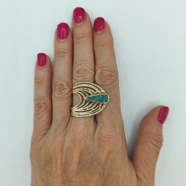 Tina Kotsoni - Anello design greco in ottone e cristalli - Gioielleria Mariatti Torino