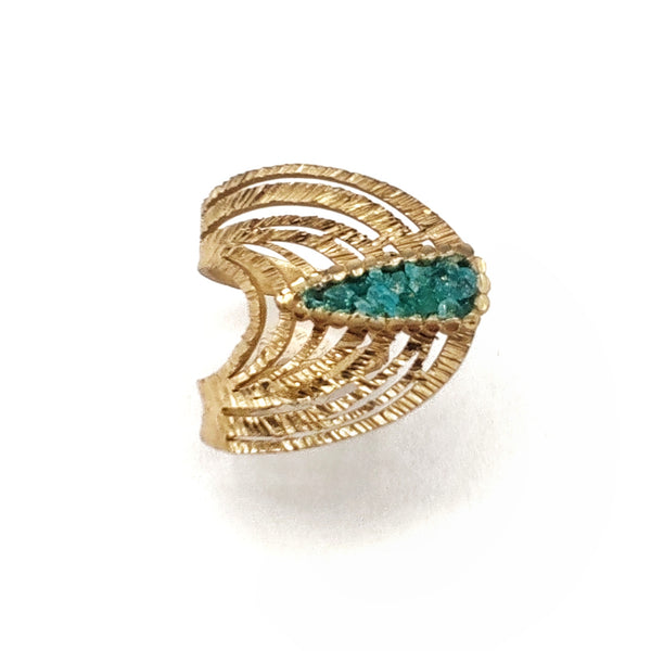 Tina Kotsoni - Anello design greco in ottone e cristalli - Gioielleria Mariatti Torino