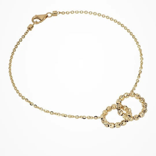 Desmos - Bracciale luminor infinito doppio cerchio oro giallo 18 kt diamantato - Gioielleria Mariatti Torino