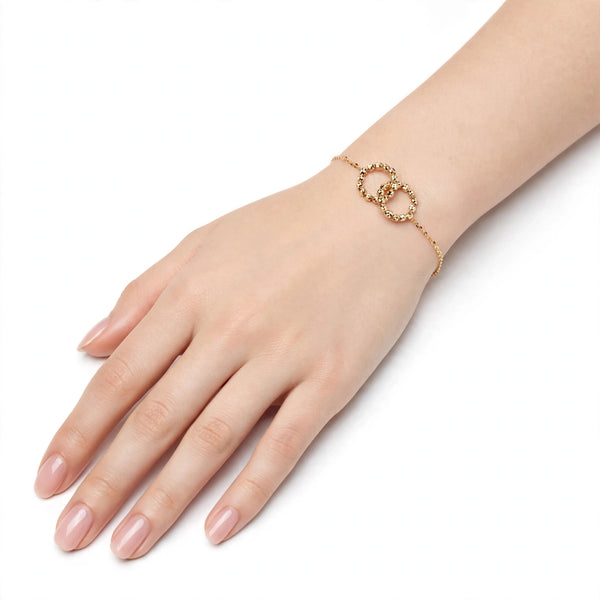 Desmos - Bracciale luminor infinito doppio cerchio oro giallo 18 kt diamantato - Gioielleria Mariatti Torino