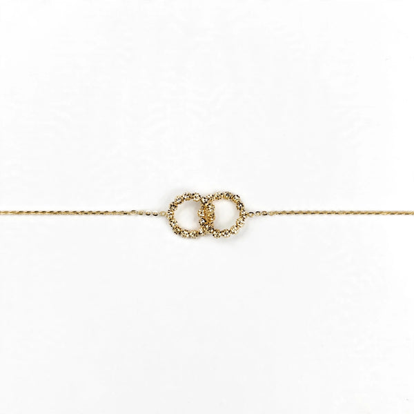 Desmos - Bracciale luminor infinito doppio cerchio oro giallo 18 kt diamantato - Gioielleria Mariatti Torino