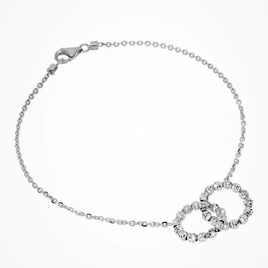 Desmos - Bracciale infinito oro bianco diamantato - Gioielleria Mariatti Torino