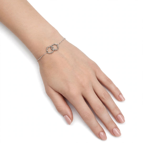 Desmos - Bracciale infinito oro bianco diamantato - Gioielleria Mariatti Torino