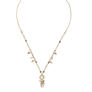 Ishwara - Collana con quarzi rosa, tormaline, opali rosa e perle naturali - Gioielleria Mariatti Torino