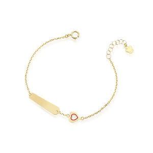 Bracciale targa e cuore oro e smalto