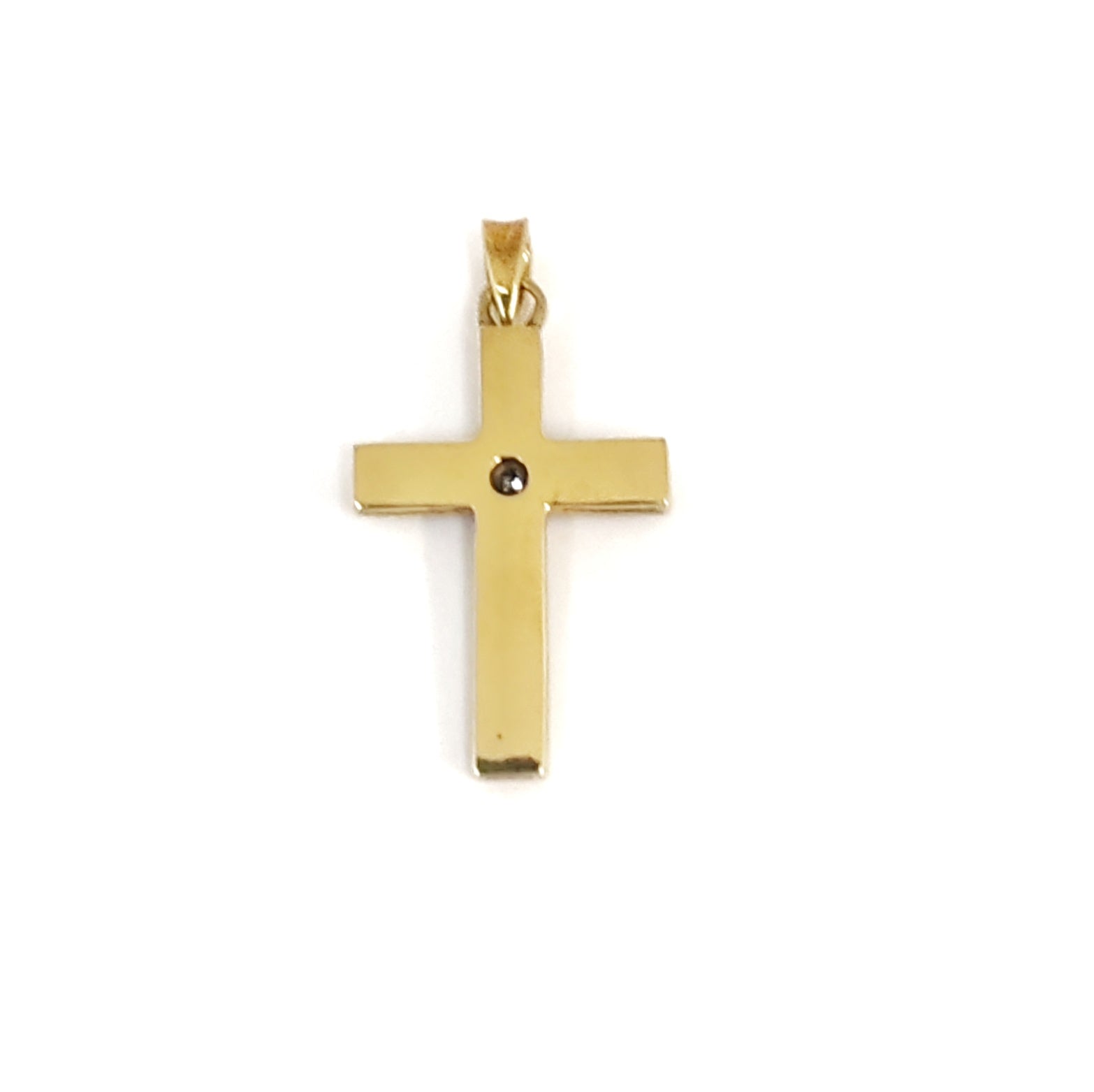 Ciondolo a forma di croce pete con diamante rotondo rotondo da 2 ct in oro bianco 14 carati, F, VS2