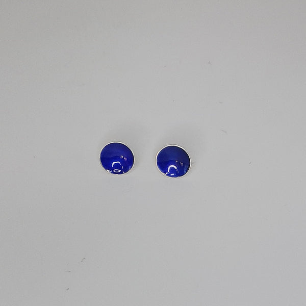 Yoko Takirai - Orecchini Mela blue cerchio argento e smalto - Gioielleria Mariatti Torino