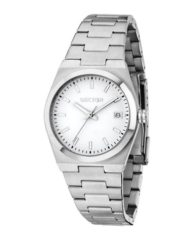 Sector - Orologio C300 con cassa 34 mm e bracciale in acciaio e quadrante bianco - Gioielleria Mariatti 