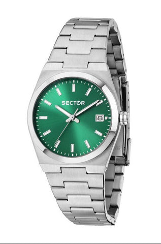 Sector - Orologio C300 con cassa 34 mm e bracciale in acciaio e quadrante verde - Gioielleria Mariatti 