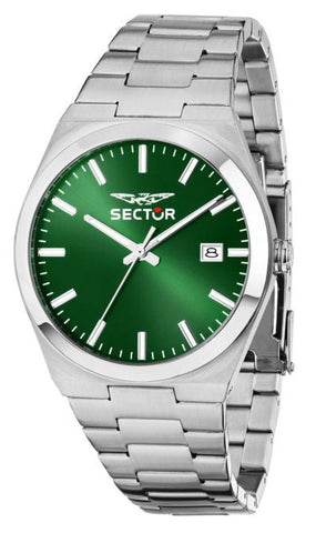 Sector - Orologio C300 con cassa e bracciale in acciaio e quadrante verde - Gioielleria Mariatti 