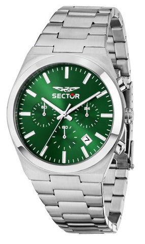 Sector - Orologio C300 cronografo con cassa e bracciale in acciaio e quadrante verde - Gioielleria Mariatti Torino