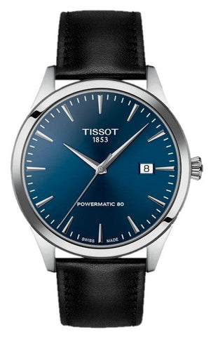 Tissot - Orologio Classic Dream 40mm Powermatic 80 con quadrante blu e cinturino in pelle nera - Gioielleria Mariatti Torino