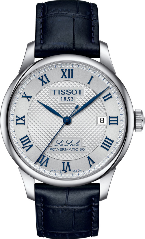 Tissot - Orologio Le Locle Powermatic 80 con quadrante silver e cinturino in pelle nera - Gioielleria Mariatti Torino