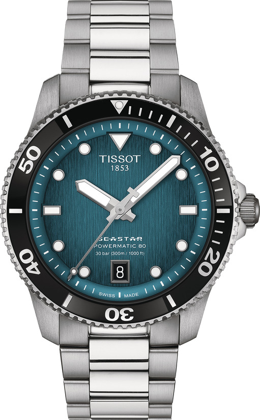 Tissot - Orologio Seastar 1000 Powermatic 80 con quadrante grigio sfumato - Gioielleria Mariatti Torino