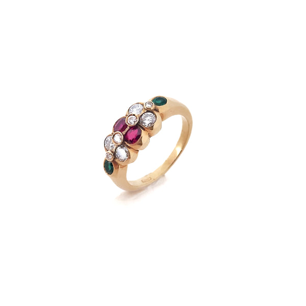 Anello rubini, smeraldi e diamanti - Gioielleria Mariatti Torino