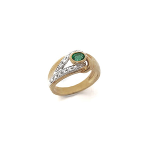 Anello abbraccio smeraldo e diamanti - Gioielleria Mariatti Torino