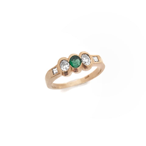anello smeraldi e diamanti - Gioielleria Mariatti Torino