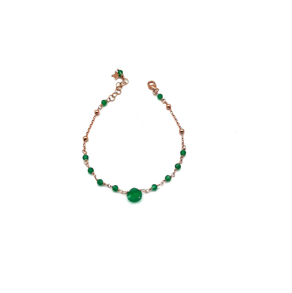 Ishwara - Bracciale agata verde e argento rosa - Gioielleria Mariatti Torino