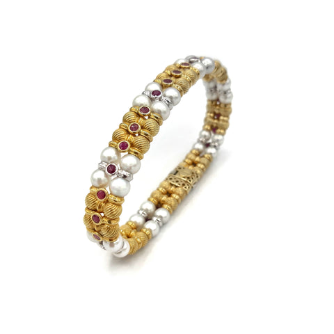 Zancan - Bracciale oro, perle e rubini - Gioielleria Mariatti Torino