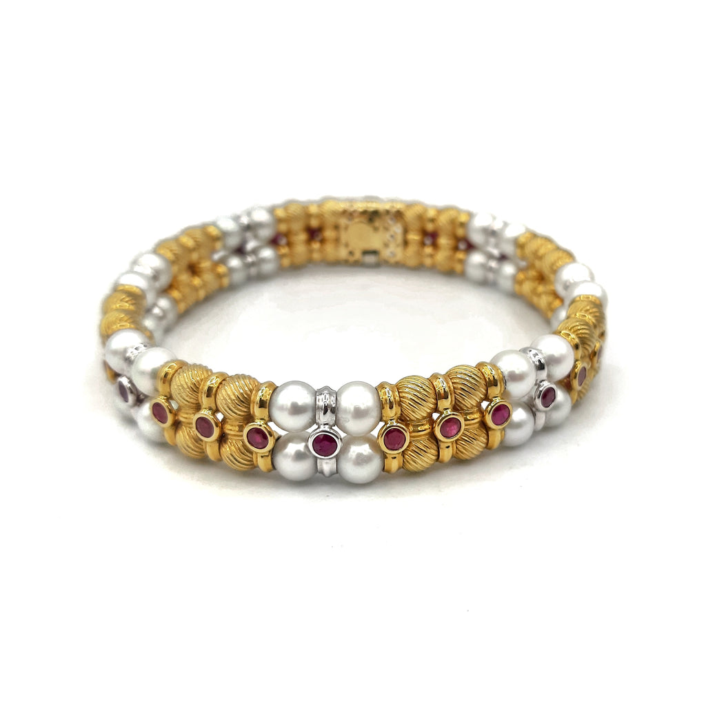 Bracciale in oro, perle e rubini – Gioielleria Mariatti Torino