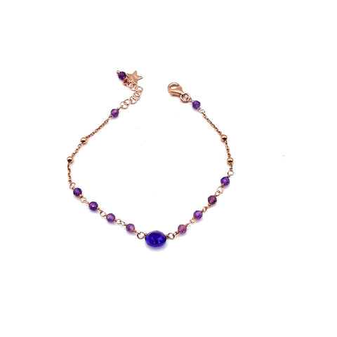 Ishwara - Bracciale ametista e argento rosato - Gioielleria Mariatti Torino