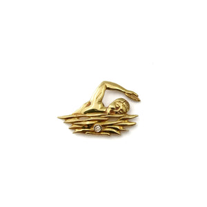 Distintivo nuotatore oro e diamante - Gioielleria Mariatti Torino