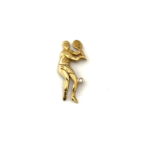 Distintivo tennista oro e diamante - Gioielleria Mariatti Torino