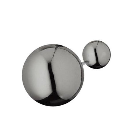 Diva Gioielli - Mono orecchino Eclisse con doppia boule in argento brunito black lucido - Gioielleria Mariatti Torino