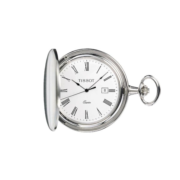 Tissot - Orologio Savonette quarzo con quadrante bianco e numeri romani - Gioielleria Mariatti Torino