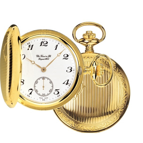 Supporto Per Orologio Da Tasca SELVA Bicolore | Design Lucido In Ottone 9.7x13.6x2.5 Cm | Esposizione Elegante Per Orologi Dorati E Argentati