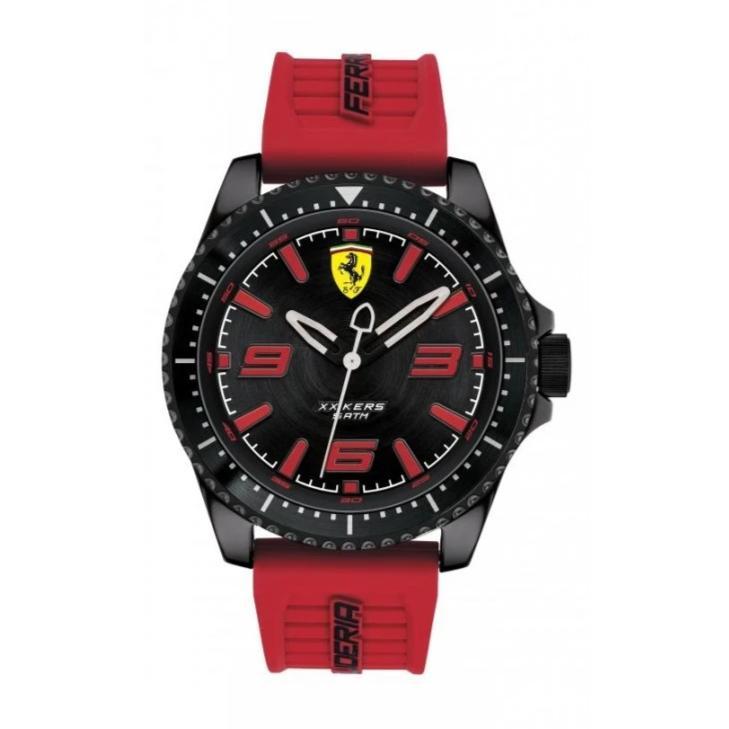 Scuderia Ferrari - Orologio XX KERS quarzo con quadrante nero e cinturino in gomma rossa - Gioielleria Mariatti Torino
