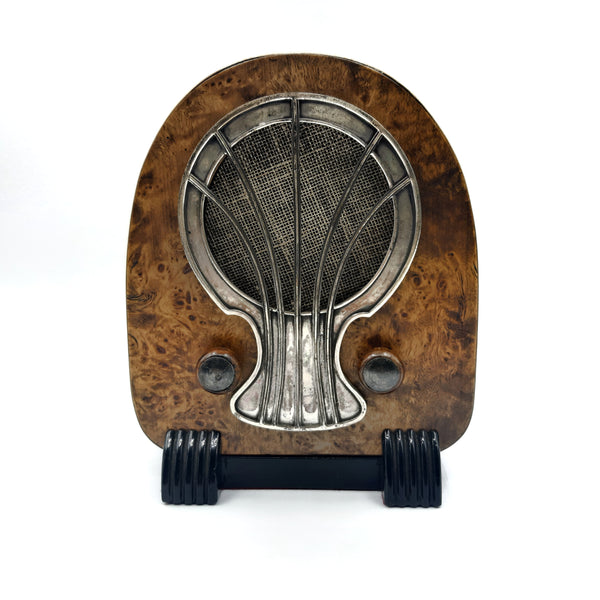 Radio d'epoca 1930 in legno e argento - Gioielleria Mariatti Torino